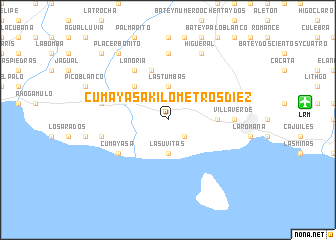 map of Cumayasa Kilómetros Diez