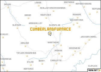 map of Cumberland Furnace