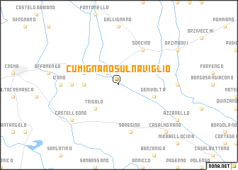 map of Cumignano sul Naviglio