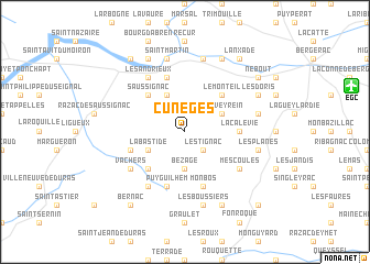 map of Cunèges