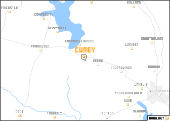 map of Cuney