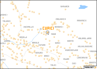 map of Čupići