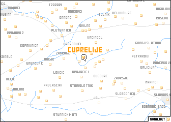 map of Ćuprelije