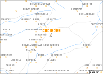 map of Curières