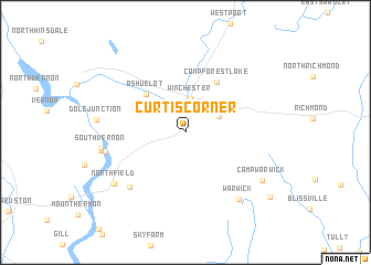 map of Curtis Corner