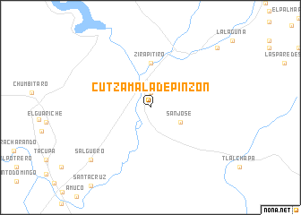 map of Cutzamalá de Pinzón