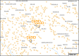 map of Ćužići