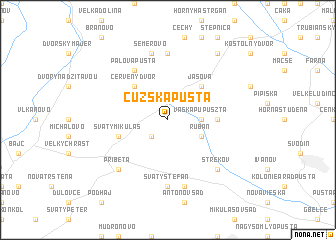 map of Čuzska Pusta