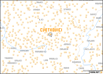 map of Cvetkovići