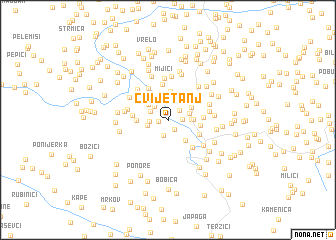 map of Cvijetanj