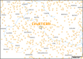 map of Cvijetičani