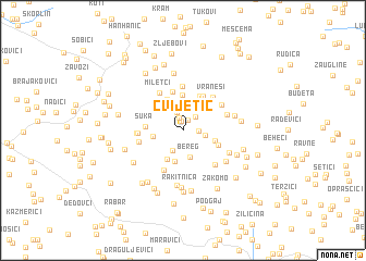 map of Cvijetić