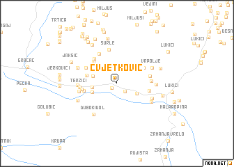 map of Cvjetković