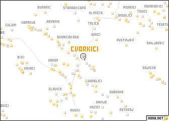 map of Čvorkići