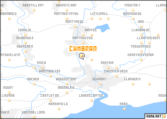 map of Cwm-brân