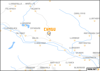 map of Cwm-du