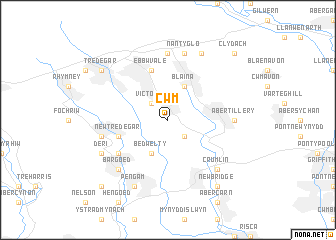 map of Cwm