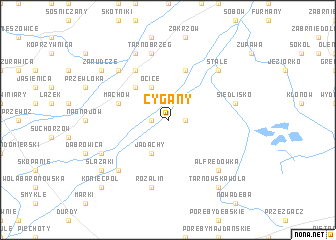 map of Cygany