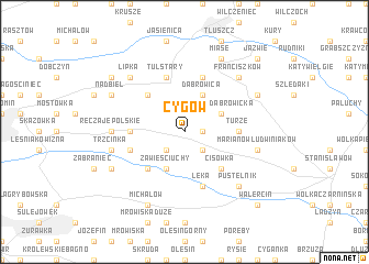 map of Cygów