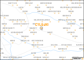 map of Cyłujki