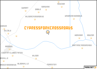 map of Cypress Fork Crossroads