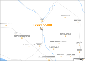 map of Cypress Inn