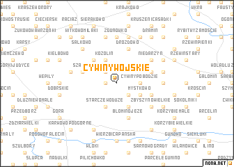 map of Cywiny Wojskie