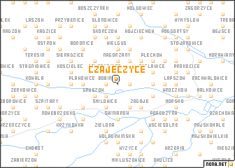 map of Czajęczyce
