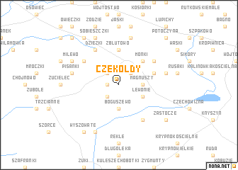 map of Czekołdy