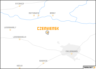 map of Czerwieńsk