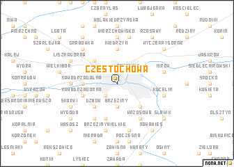 map of Częstochowa