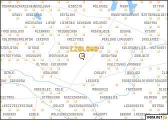 map of Czołowo