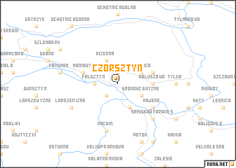 map of Czorsztyn