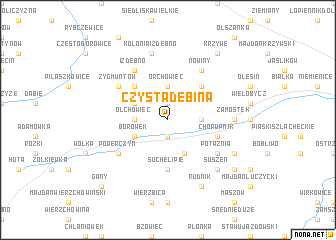 map of Czystadębina