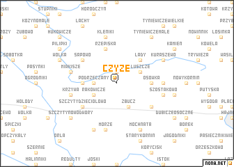 map of Czyże