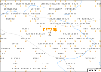 map of Czyżów