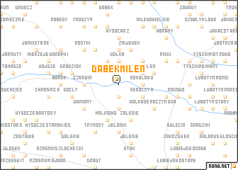 map of Dąbek Milen