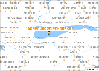 map of Dąbrowa Arciechowska