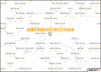 map of Dąbrowa Krotoszyńska