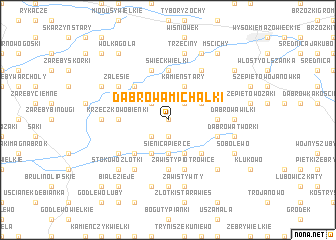 map of Dąbrowa Michałki