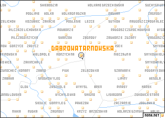 map of Dąbrowa Tarnowska