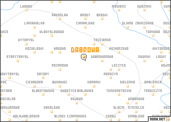 map of Dąbrowa