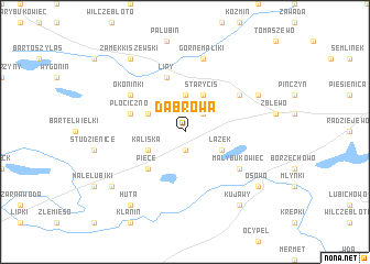 map of Dąbrowa