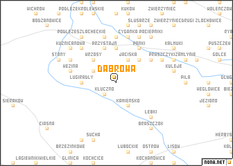 map of Dąbrowa