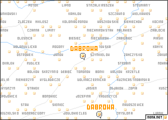 map of Dąbrowa