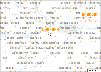 map of Dąbrowa