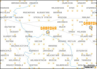 map of Dąbrowa