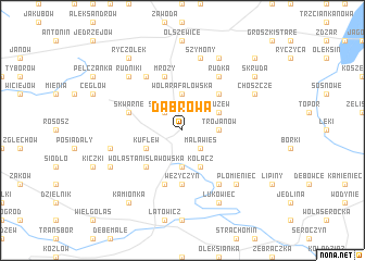 map of Dąbrowa