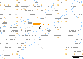 map of Dąbrowica