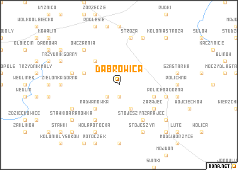 map of Dąbrowica